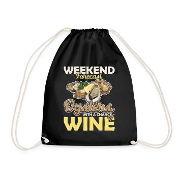 Weekend Forecast Oysters with a Chance of Austern - Drawstring Bag - black - Front