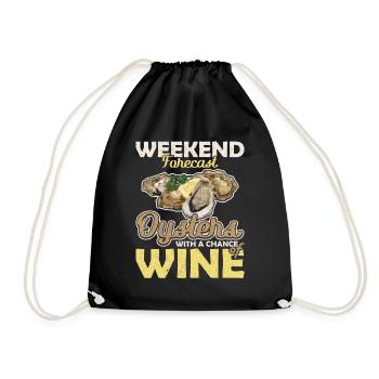 Weekend Forecast Oysters with a Chance of Austern - Drawstring Bag - black - Front