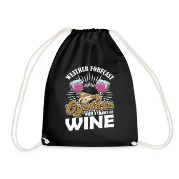 Weekend Forecast Oysters with a Chance of Austern - Drawstring Bag - black - Front