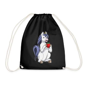 Licorne Fraise - Sac de sport léger - noir - Devant