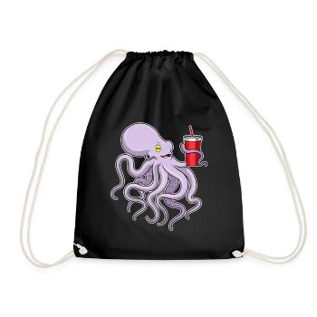 Octopus Mug to go - Drawstring Bag - black - Front