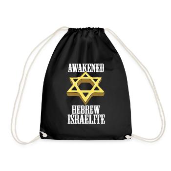 Awakened Hebrew Israelite Israel Jewish Israeli - Drawstring Bag - black - Front