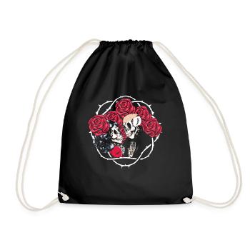 Amour infini et romance Gothic Bones Squelette - Sac de sport léger - noir - Devant