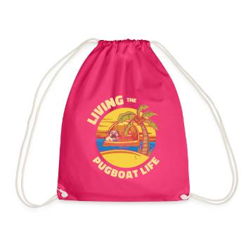 Schlepper Mopsboot Leben Segeln Mops Eigner Boot - Turnbeutel - Fuchsia - Vorne