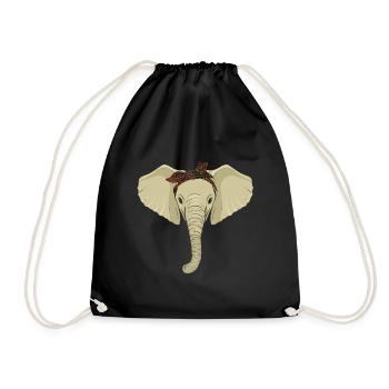 Elephant Tshirt pour Elephant Elephant Kids Zoo - Sac de sport léger - noir - Devant