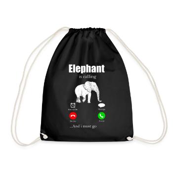 Elephant Elephant Elephant Proboscis Zoo Circus - Drawstring Bag - black - Front