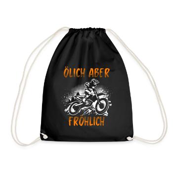 Motocross Geschenk Für Enduro Supermoto Dirt Bike - Turnbeutel - Schwarz - Vorne