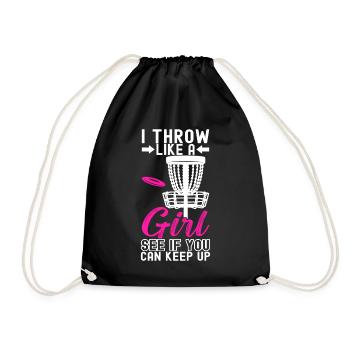 Disc Golf Disc Golfer - Drawstring Bag - black - Front