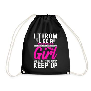 Disc Golf Disc Golfer - Drawstring Bag - black - Front