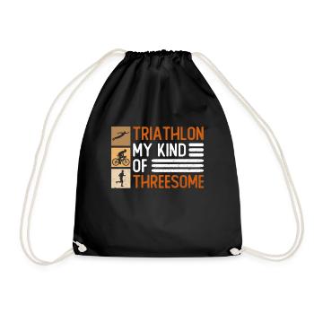 Triathlon My Kind Of Threesome - Triathlon Funny - Drawstring Bag - black - Front