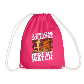 Triathlon Training Lustiges Triathlet Geschenk - Turnbeutel - Fuchsia - Vorne