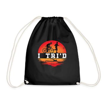 I Tri'd - Triathlon Training Triathlet - Turnbeutel - Schwarz - Vorne