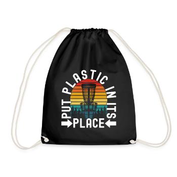 Disc Golf Disc Golfer - Turnbeutel - Schwarz - Vorne