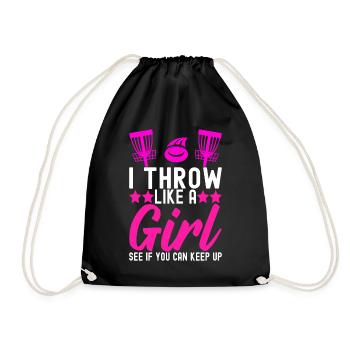 Disc Golf Disc Golfer - Drawstring Bag - black - Front