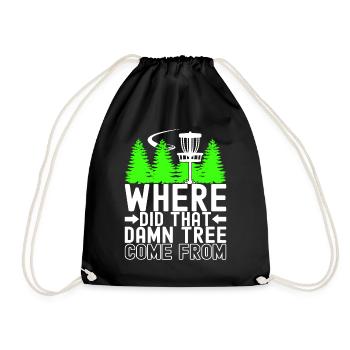 Disc Golf Disc Golfer - Drawstring Bag - black - Front
