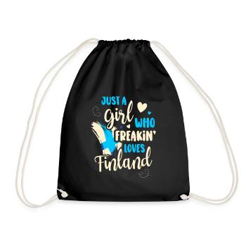 Finland - Drawstring Bag - black - Front