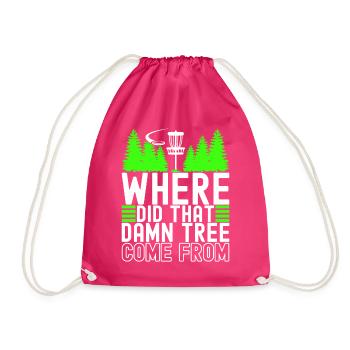 Disc Golf Disc Golfer - Drawstring Bag - fuchsia - Front