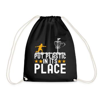 Disc Golf Disc Golfer - Drawstring Bag - black - Front