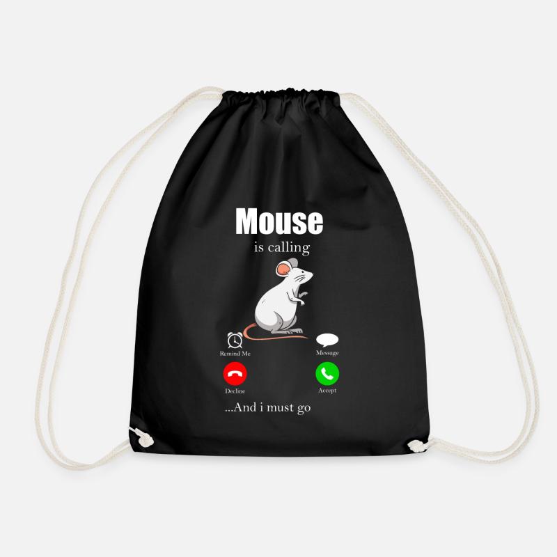 Mouse Gift Mice Kids Men Mouse Advice - Drawstring Bag - black