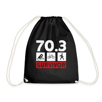 70.3 Survivor - Halb-Triathlon Training Triathlet - Turnbeutel - Schwarz - Vorne