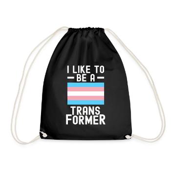 Transe Transgender Transsexuell Geschenk Queer - Turnbeutel - Schwarz - Vorne