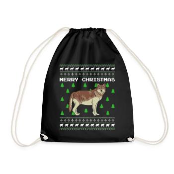 Wolf Ugly Cadeau de Noël Noël Noël - Sac de sport léger - noir - Devant