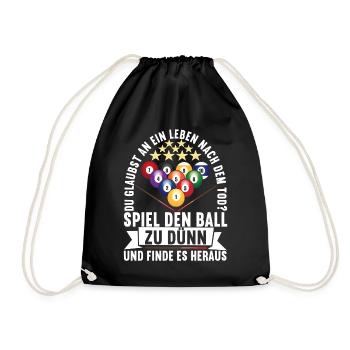 Pool Billard Billardspieler Pooltisch - Turnbeutel - Schwarz - Vorne