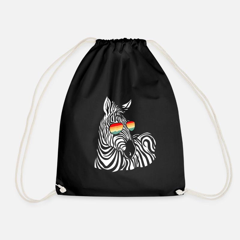 Zebra Geschenk Schwarz-weiß Safari Savanne Steppe - Turnbeutel - Schwarz