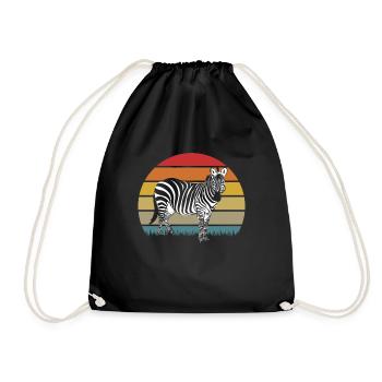 Zebra Africa Horse Hipster Gift Animal Stripe - Drawstring Bag - black - Front