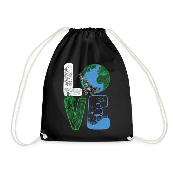 Love World Earth Day Chemise environnementale, cadeau - Sac de sport léger - noir - Devant