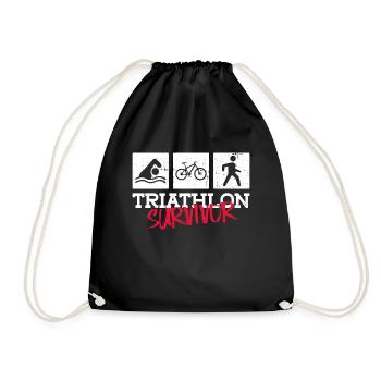 Triathlon Überlebender - Triathlon Training - Turnbeutel - Schwarz - Vorne