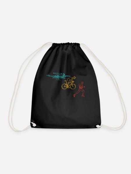 Triathlon Training Triathlet Geschenk - Turnbeutel - Schwarz
