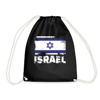 Israel Flagge Vintage Distressed Israeli Grunge Re - Turnbeutel - Schwarz - Vorne