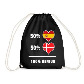 Le Danemark et l'Espagne génie / cadeau - Sac de sport léger - noir - Devant