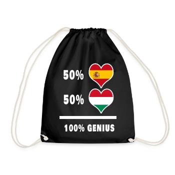 Ungarn und Spanien genial/Geschenk - Turnbeutel - Schwarz - Vorne