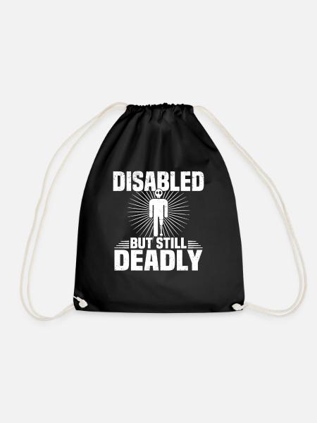 Amputiert Invalide Prothese Handicap Rollstuhl - Turnbeutel - Schwarz