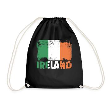 Irland Flag Vintage Distressed Irish Grunge Travel - Turnbeutel - Schwarz - Vorne