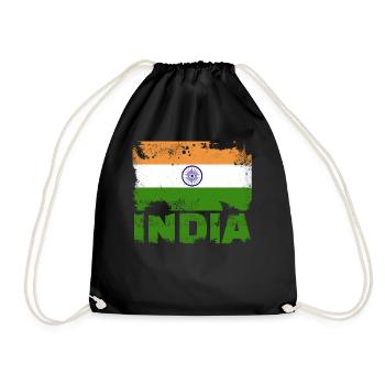 Indien Flagge Vintage Distressed Indian Grunge Tra - Turnbeutel - Schwarz - Vorne