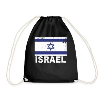 Israel Flagge Vintage israelische Nationalität Urs - Turnbeutel - Schwarz - Vorne