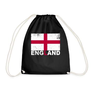 England Flag Vintage English Nationality Origin Tr - Turnbeutel - Schwarz - Vorne