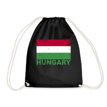 Ungarische Flagge Vintage ungarische Herkunft Nati - Turnbeutel - Schwarz - Vorne