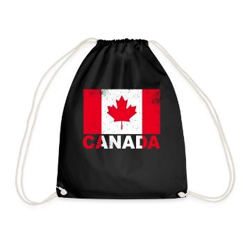 Kanada Flagge Vintage Kanadische Nationalität Ursp - Turnbeutel - Schwarz - Vorne