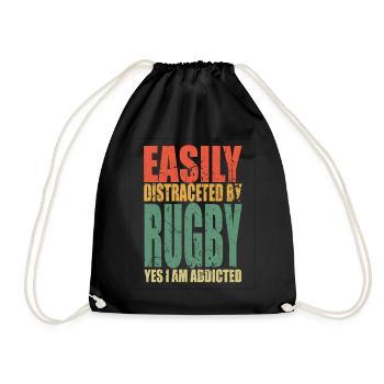 Rugby Spruch lustig - Turnbeutel - Schwarz - Vorne