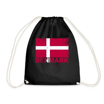 Dänemark Flagge Vintage Dänische Nationalität Ursp - Turnbeutel - Schwarz - Vorne