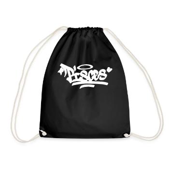 Pisces Graffiti Zodiac Hip Hop Horoskop Sternzeich - Turnbeutel - Schwarz - Vorne