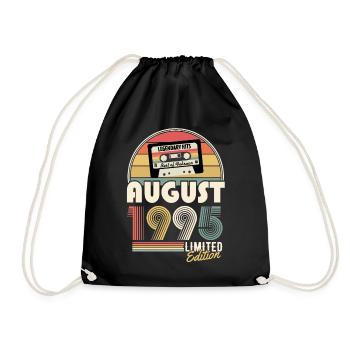 August 1995 Vintage Jahrgang Geburtstag Geschenk - Turnbeutel - Schwarz - Vorne