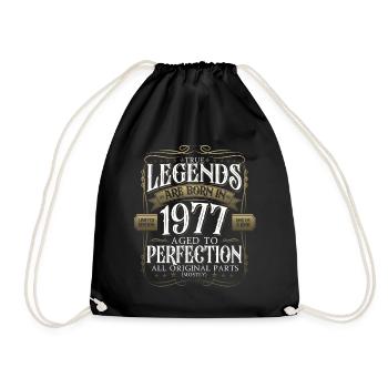 Legende 1977 45. Geburtstag Geschenk Herren Lustig - Turnbeutel - Schwarz - Vorne