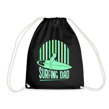 Surfender Vater Surfing Surfbrett Surfer Surfen - Turnbeutel - Schwarz - Vorne