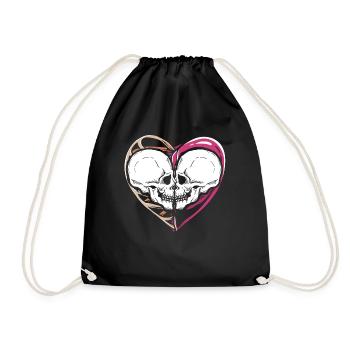 Squelette gothique dégoulinant Aimez vos tendres baisers - Sac de sport léger - noir - Devant