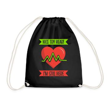 Bon cœur d’essai je suis toujours là - Sac de sport léger - noir - Devant